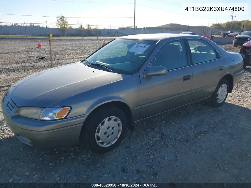 1999 Toyota Camry Le VIN: 4T1BG22K3XU474800 Lot: 40629958