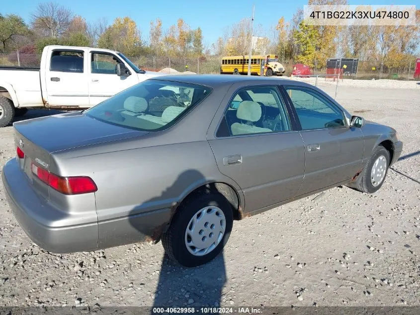 1999 Toyota Camry Le VIN: 4T1BG22K3XU474800 Lot: 40629958