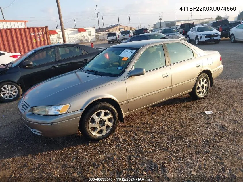 4T1BF22K0XU074650 1999 Toyota Camry Le V6