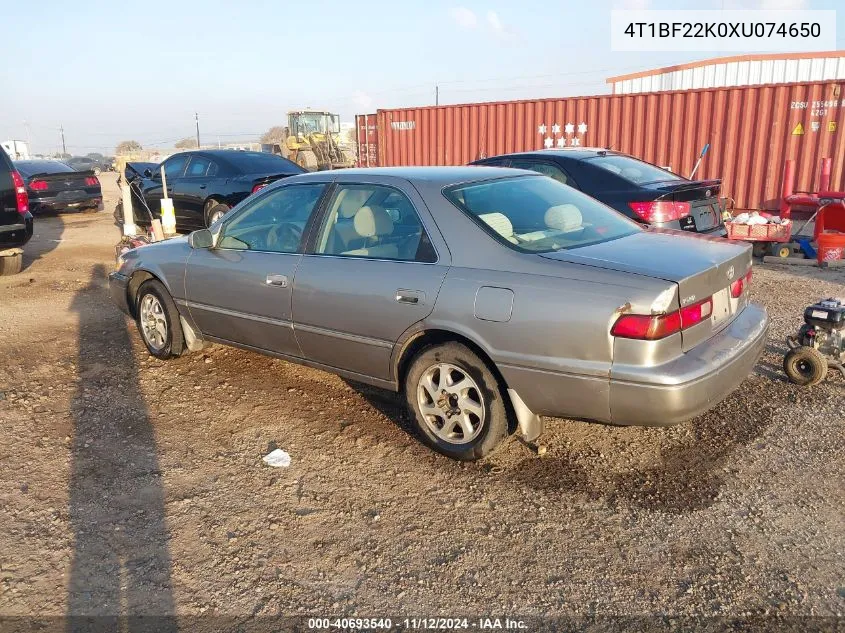 4T1BF22K0XU074650 1999 Toyota Camry Le V6