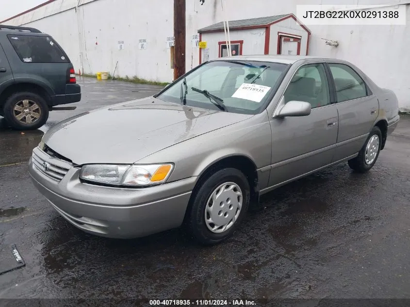 1999 Toyota Camry Le VIN: JT2BG22K0X0291388 Lot: 40718935