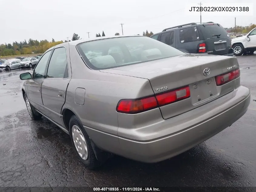 1999 Toyota Camry Le VIN: JT2BG22K0X0291388 Lot: 40718935