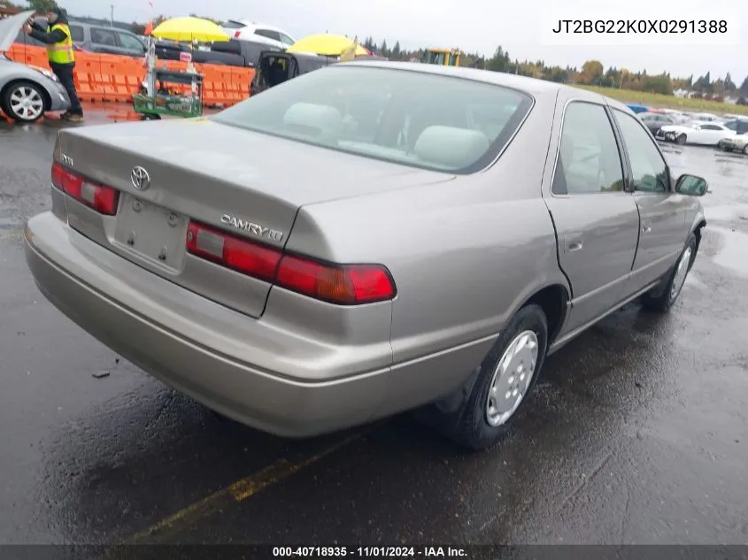 1999 Toyota Camry Le VIN: JT2BG22K0X0291388 Lot: 40718935