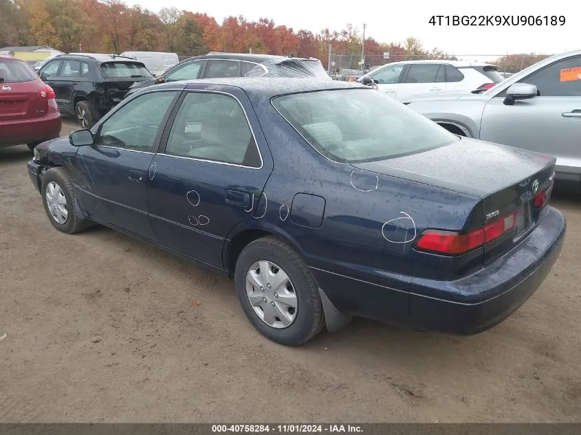 1999 Toyota Camry Ce VIN: 4T1BG22K9XU906189 Lot: 40758284