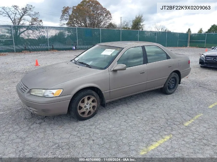 1999 Toyota Camry Le V6 VIN: JT2BF22K9X0209063 Lot: 40769980