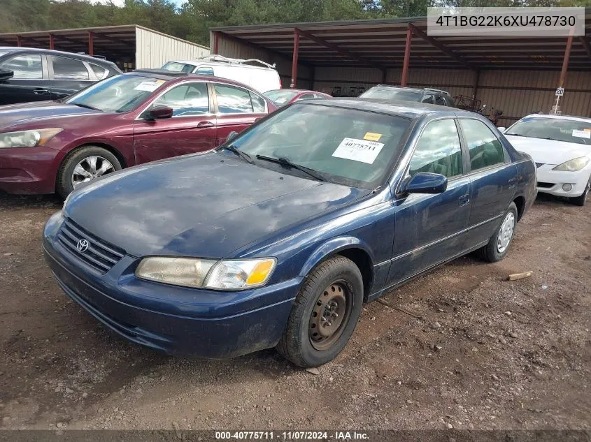 1999 Toyota Camry Le VIN: 4T1BG22K6XU478730 Lot: 40775711