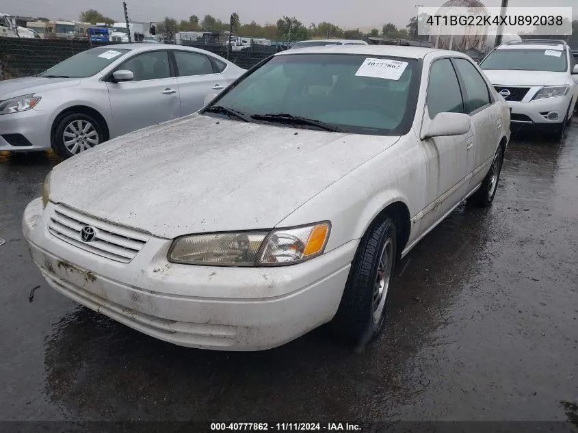 1999 Toyota Camry Le VIN: 4T1BG22K4XU892038 Lot: 40777862