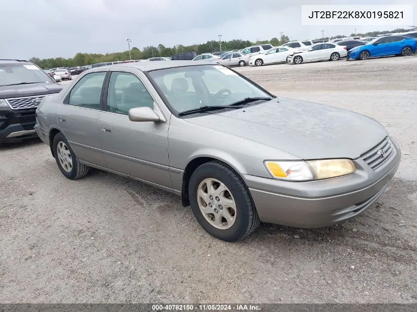 1999 Toyota Camry Le V6 VIN: JT2BF22K8X0195821 Lot: 40782150