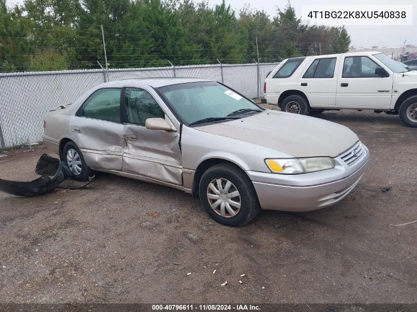 1999 Toyota Camry Ce VIN: 4T1BG22K8XU540838 Lot: 40796611