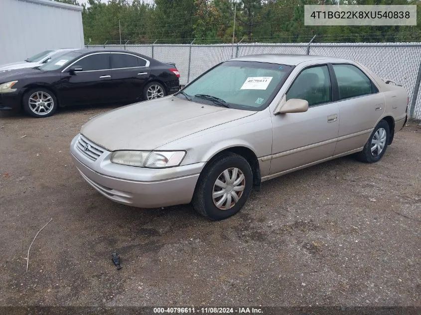 1999 Toyota Camry Ce VIN: 4T1BG22K8XU540838 Lot: 40796611