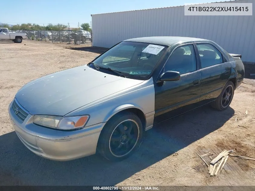 1999 Toyota Camry Le VIN: 4T1BG22K2XU415415 Lot: 40802795