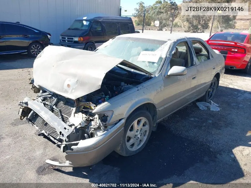 1999 Toyota Camry Le V6 VIN: JT2BF28K9X0219146 Lot: 40821702