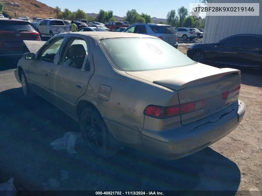 1999 Toyota Camry Le V6 VIN: JT2BF28K9X0219146 Lot: 40821702