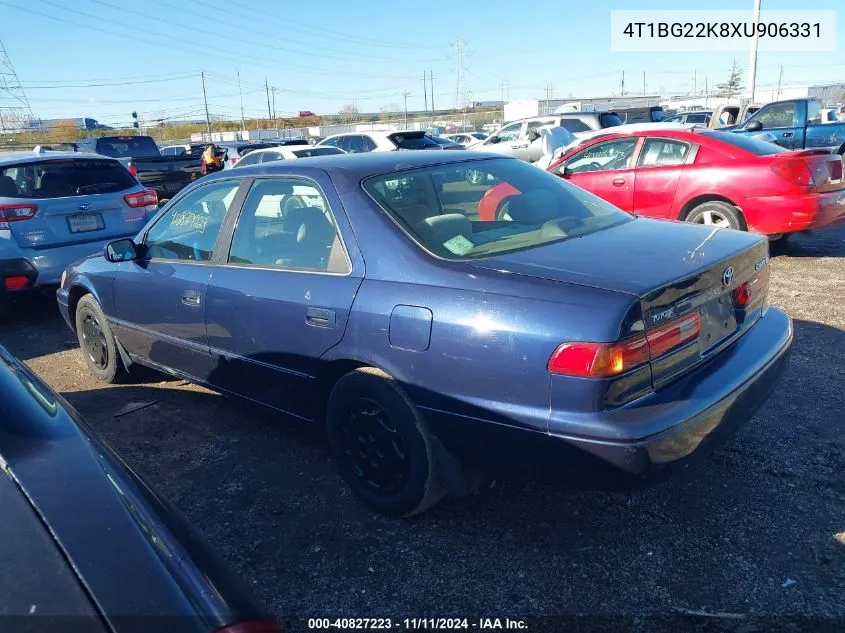 1999 Toyota Camry Le VIN: 4T1BG22K8XU906331 Lot: 40827223