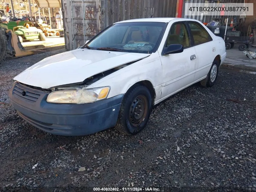 1999 Toyota Camry Le VIN: 4T1BG22K0XU887791 Lot: 40832402