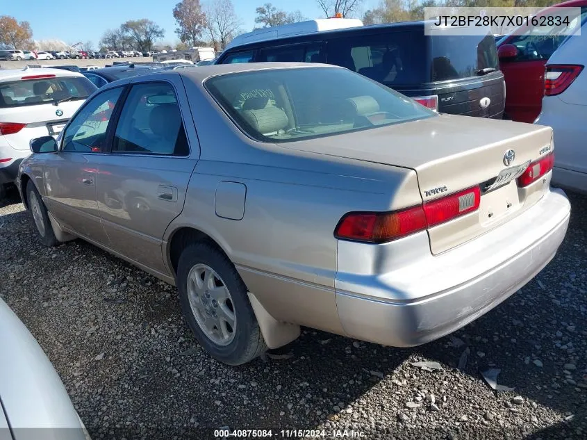 1999 Toyota Camry Xle V6 VIN: JT2BF28K7X0162834 Lot: 40875084