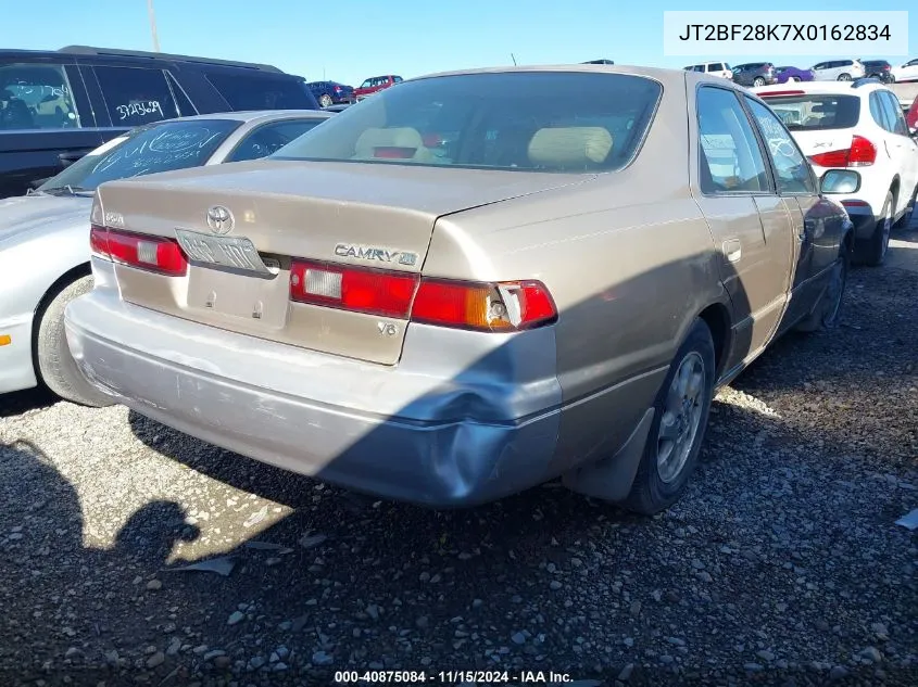 1999 Toyota Camry Xle V6 VIN: JT2BF28K7X0162834 Lot: 40875084