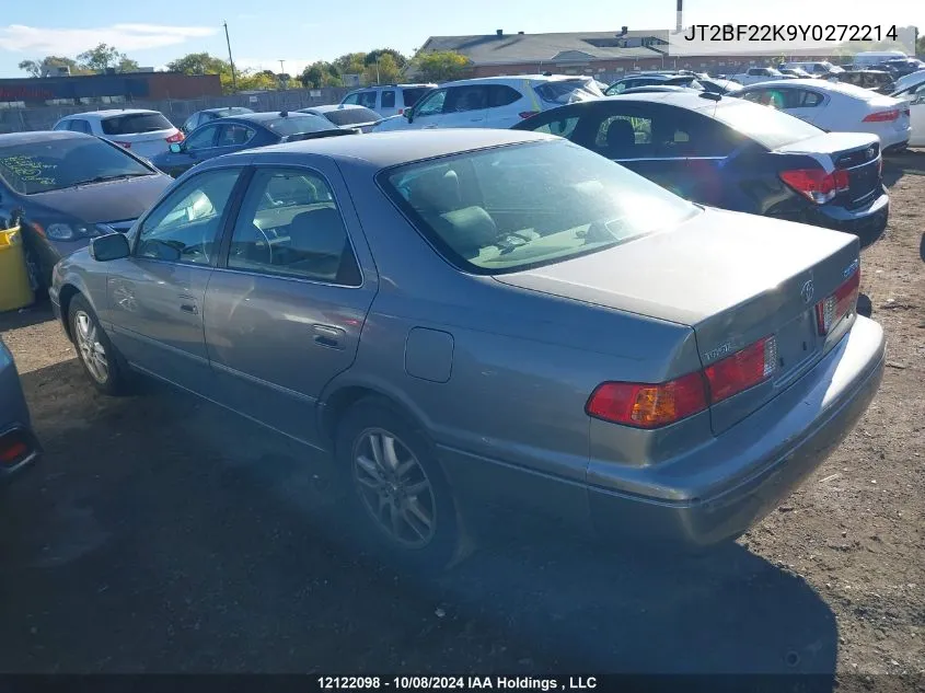 2000 Toyota Camry VIN: JT2BF22K9Y0272214 Lot: 12122098