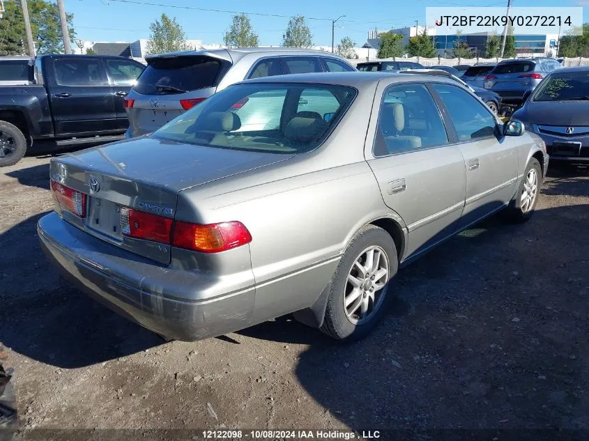 2000 Toyota Camry VIN: JT2BF22K9Y0272214 Lot: 12122098