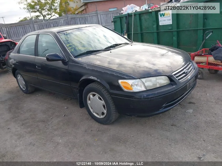 2000 Toyota Camry Ce/Le/Xle VIN: JT2BG22K1Y0428906 Lot: 12122145