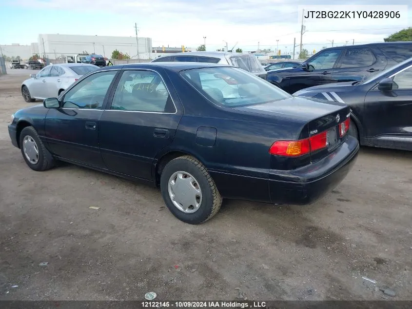 2000 Toyota Camry Ce/Le/Xle VIN: JT2BG22K1Y0428906 Lot: 12122145