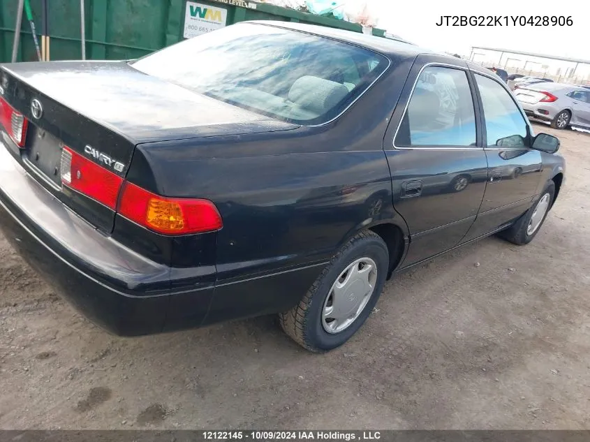 2000 Toyota Camry Ce/Le/Xle VIN: JT2BG22K1Y0428906 Lot: 12122145