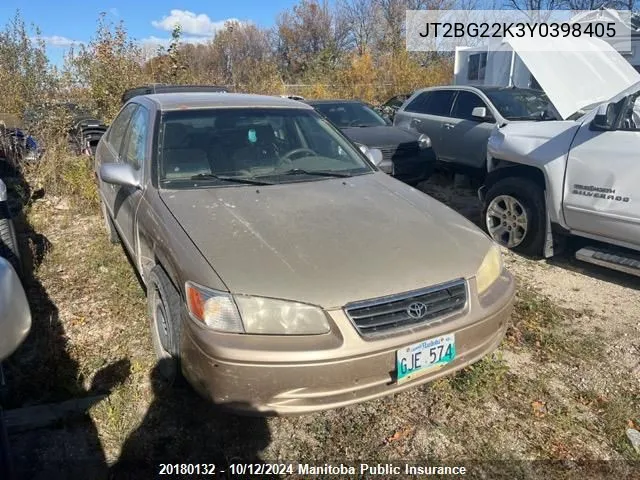 2000 Toyota Camry Ce VIN: JT2BG22K3Y0398405 Lot: 20180132