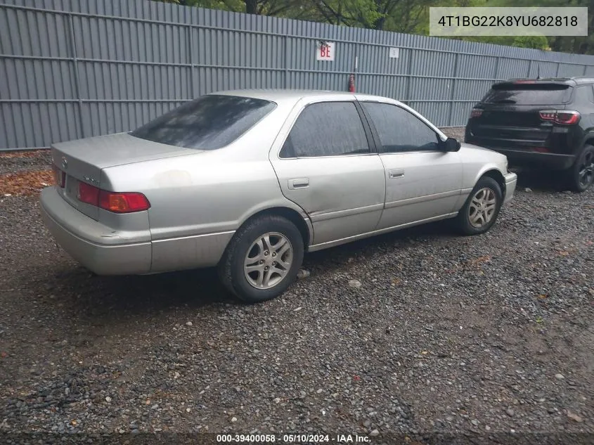 2000 Toyota Camry Le VIN: 4T1BG22K8YU682818 Lot: 39400058