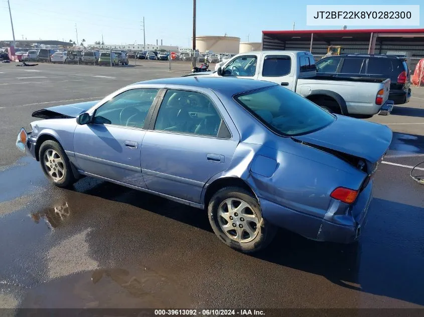 2000 Toyota Camry Le V6/Xle V6 VIN: JT2BF22K8Y0282300 Lot: 39613092