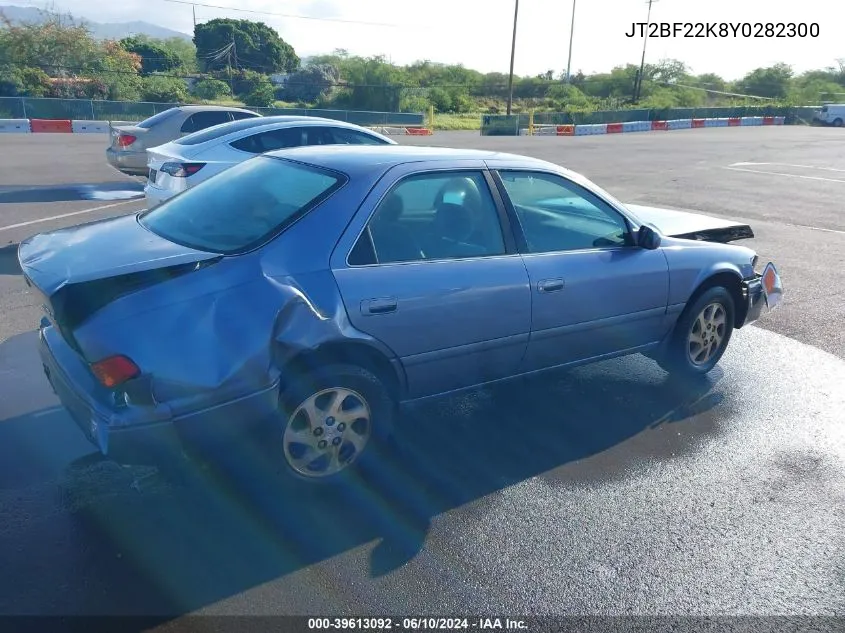 2000 Toyota Camry Le V6/Xle V6 VIN: JT2BF22K8Y0282300 Lot: 39613092