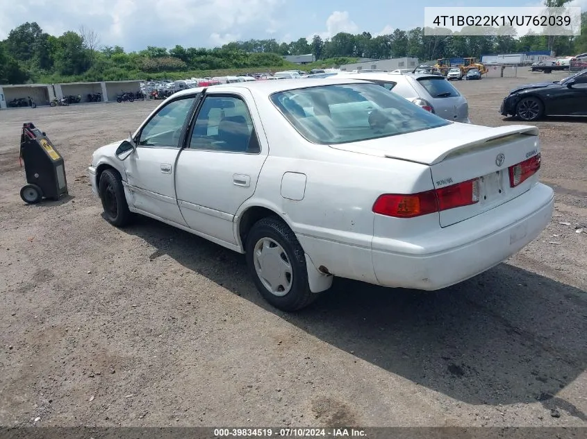 2000 Toyota Camry Ce VIN: 4T1BG22K1YU762039 Lot: 39834519