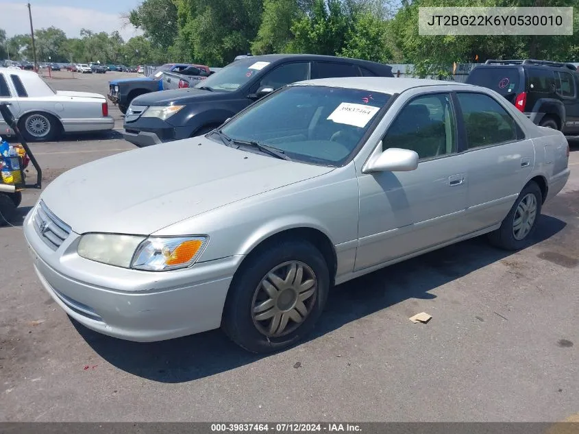 2000 Toyota Camry Le VIN: JT2BG22K6Y0530010 Lot: 39837464