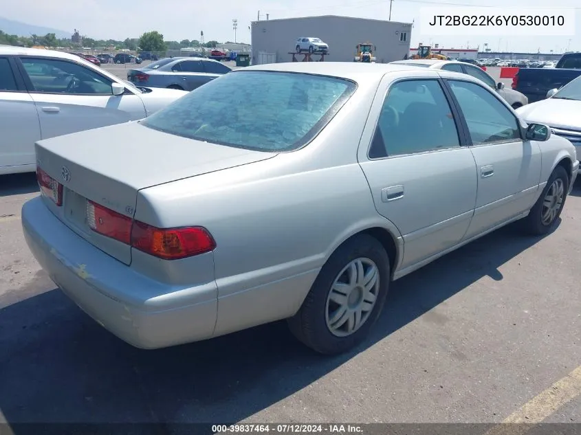 2000 Toyota Camry Le VIN: JT2BG22K6Y0530010 Lot: 39837464