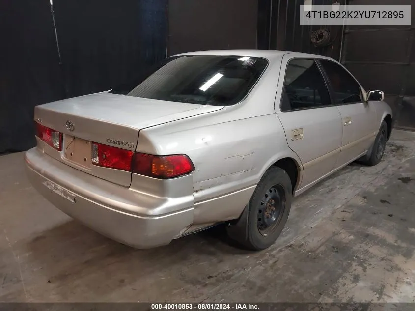 2000 Toyota Camry Ce VIN: 4T1BG22K2YU712895 Lot: 40010853