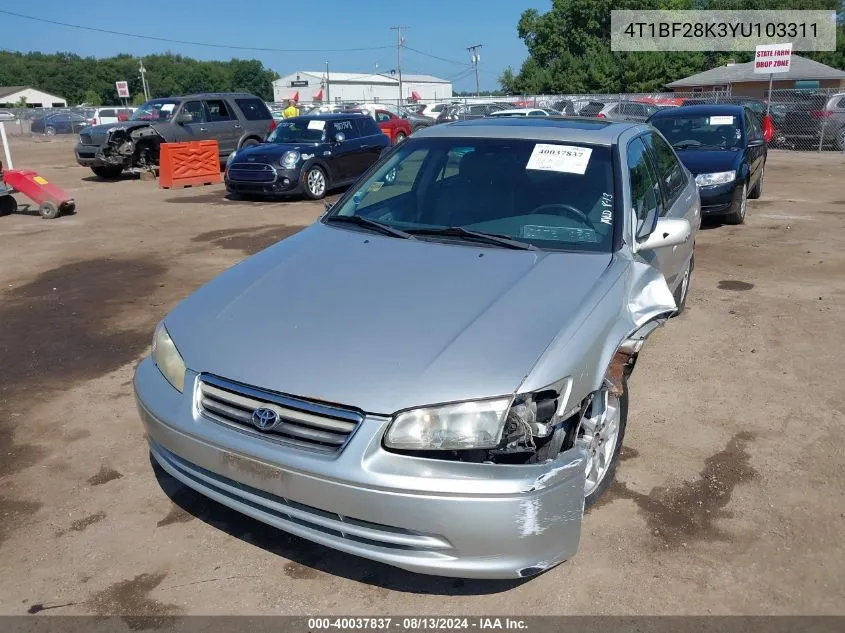 2000 Toyota Camry Xle V6 VIN: 4T1BF28K3YU103311 Lot: 40037837