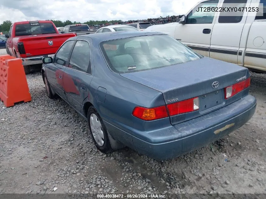 2000 Toyota Camry Le VIN: JT2BG22KXY0471253 Lot: 40038472