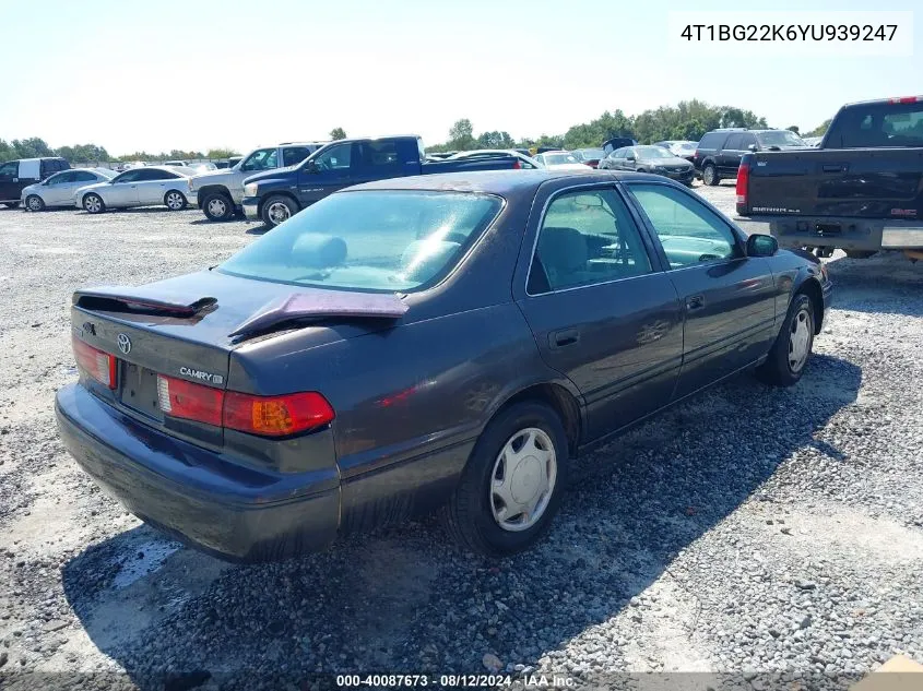 2000 Toyota Camry Ce VIN: 4T1BG22K6YU939247 Lot: 40087673