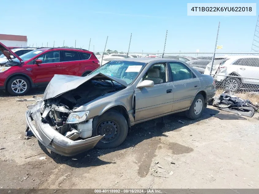 2000 Toyota Camry Ce VIN: 4T1BG22K6YU622018 Lot: 40118992