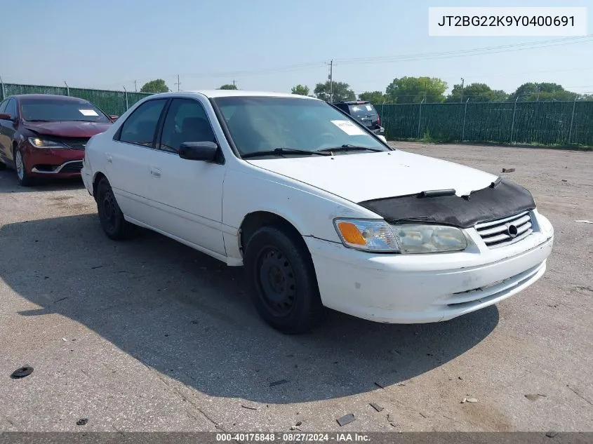 2000 Toyota Camry Le VIN: JT2BG22K9Y0400691 Lot: 40175848