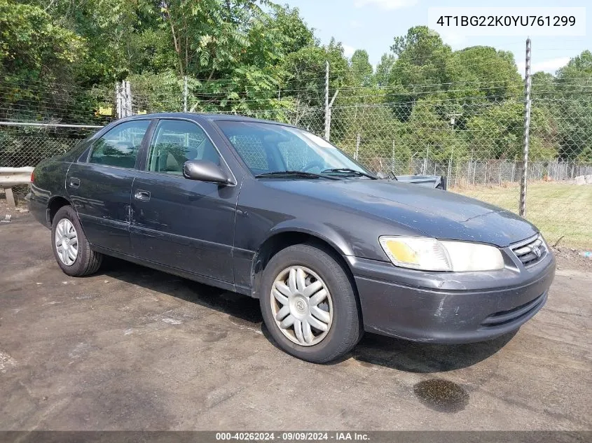 2000 Toyota Camry Le VIN: 4T1BG22K0YU761299 Lot: 40262024