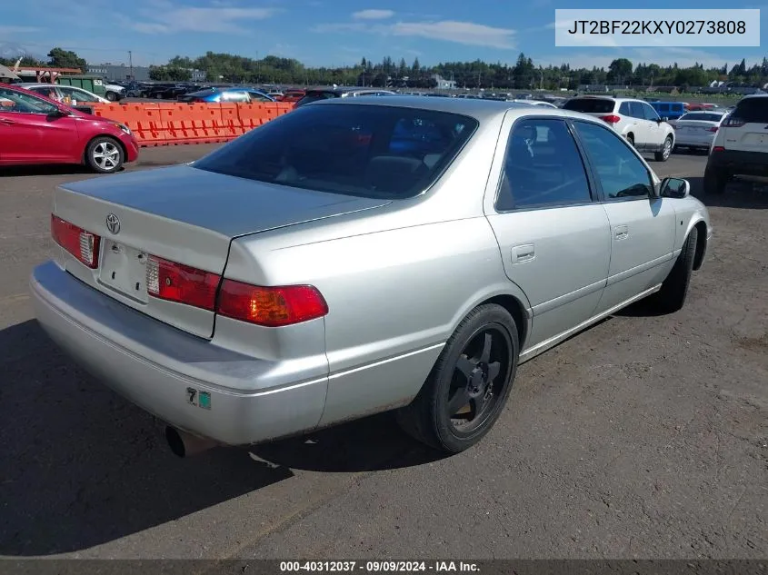 2000 Toyota Camry Le V6/Xle V6 VIN: JT2BF22KXY0273808 Lot: 40312037