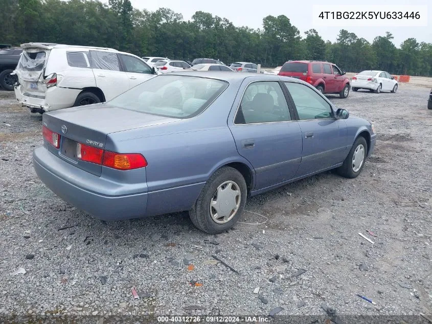 2000 Toyota Camry Ce/Le/Xle VIN: 4T1BG22K5YU633446 Lot: 40312726