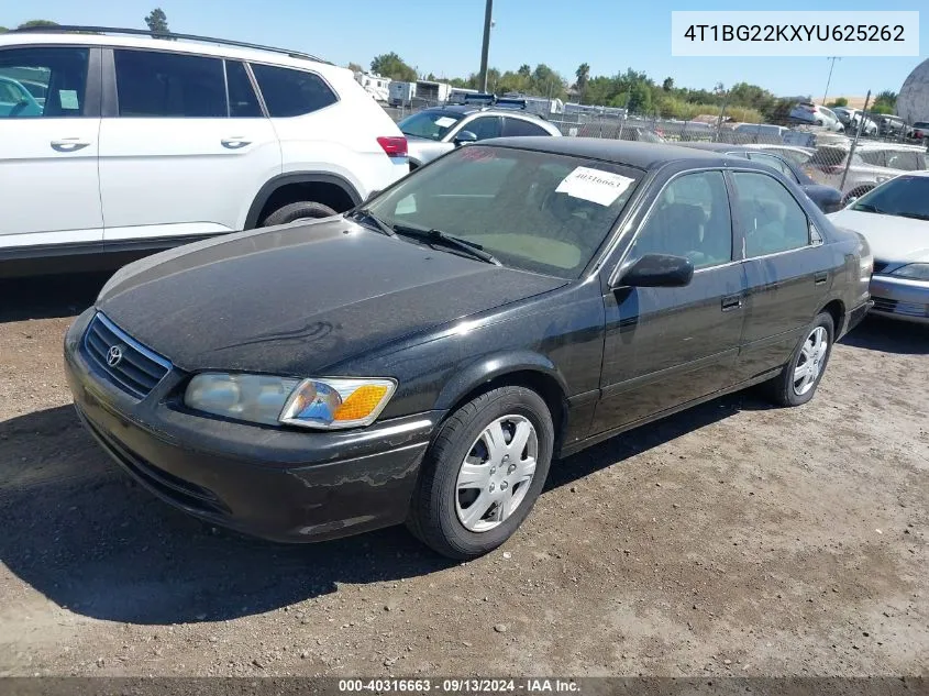 2000 Toyota Camry Le VIN: 4T1BG22KXYU625262 Lot: 40316663