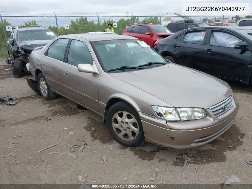 2000 Toyota Camry Ce/Le/Xle VIN: JT2BG22K6Y0442977 Lot: 40326695