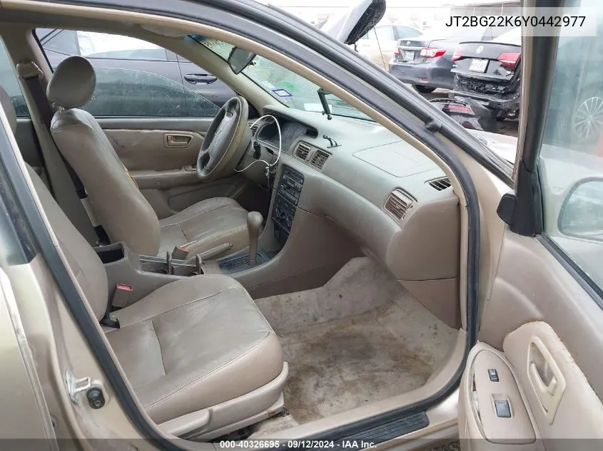 2000 Toyota Camry Ce/Le/Xle VIN: JT2BG22K6Y0442977 Lot: 40326695