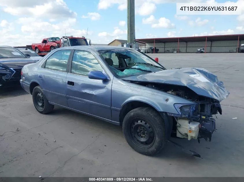 2000 Toyota Camry Le VIN: 4T1BG22K6YU631687 Lot: 40341889