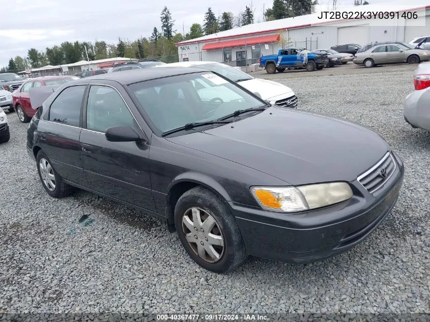 2000 Toyota Camry Le VIN: JT2BG22K3Y0391406 Lot: 40367477