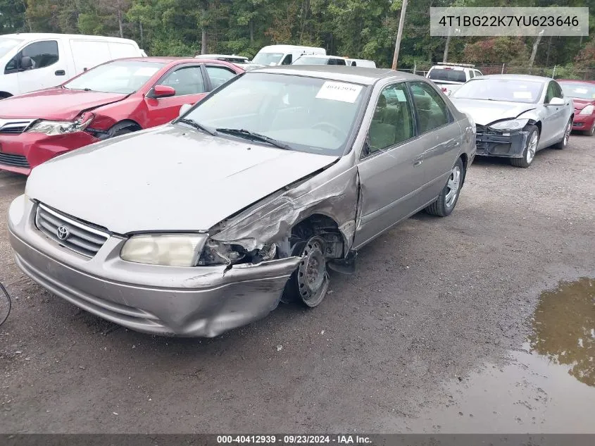 2000 Toyota Camry Le VIN: 4T1BG22K7YU623646 Lot: 40412939