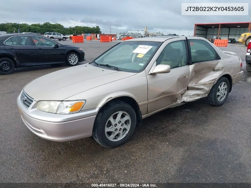 2000 Toyota Camry Ce/Le/Xle VIN: JT2BG22K2Y0453605 Lot: 40416027