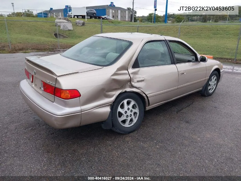 2000 Toyota Camry Ce/Le/Xle VIN: JT2BG22K2Y0453605 Lot: 40416027